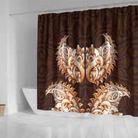 New Zealand Ta Moko Shower Curtain Aotearoa Maori Chest Tattoo Orange LT14 - Polynesian Pride