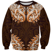 New Zealand Ta Moko Sweatshirt Aotearoa Maori Chest Tattoo Orange LT14 Unisex Orange - Polynesian Pride
