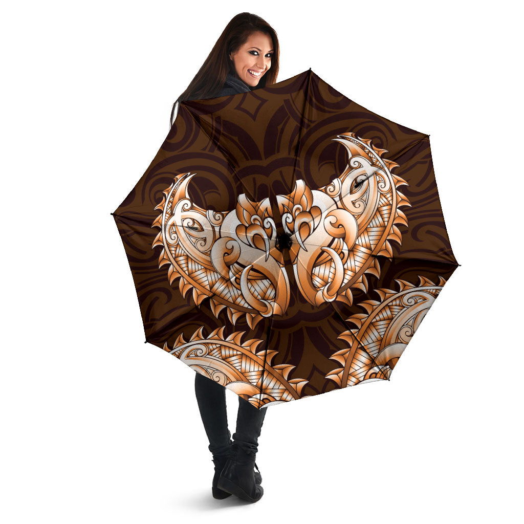 New Zealand Ta Moko Umbrella Aotearoa Maori Chest Tattoo Orange LT14 - Polynesian Pride