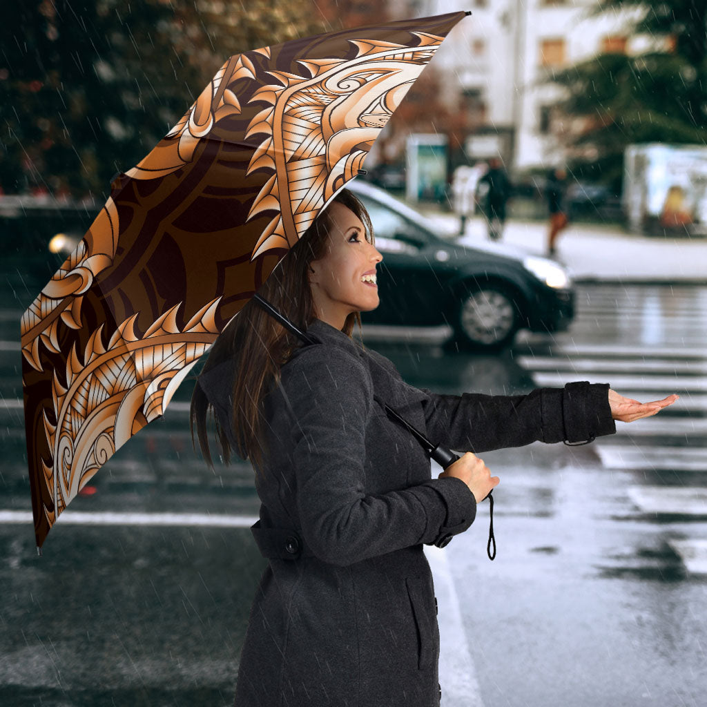 New Zealand Ta Moko Umbrella Aotearoa Maori Chest Tattoo Orange LT14 - Polynesian Pride