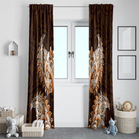New Zealand Ta Moko Window Curtain Aotearoa Maori Chest Tattoo Orange LT14 - Polynesian Pride