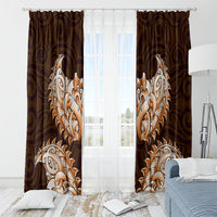 New Zealand Ta Moko Window Curtain Aotearoa Maori Chest Tattoo Orange LT14 - Polynesian Pride