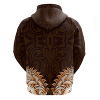 New Zealand Ta Moko Zip Hoodie Aotearoa Maori Chest Tattoo Orange LT14 - Polynesian Pride