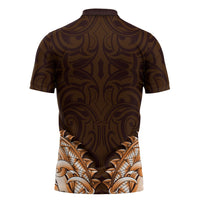 New Zealand Ta Moko Zipper Polo Shirt Aotearoa Maori Chest Tattoo Orange LT14 - Polynesian Pride