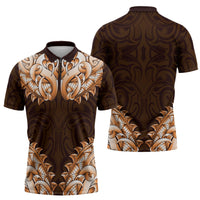New Zealand Ta Moko Zipper Polo Shirt Aotearoa Maori Chest Tattoo Orange LT14 - Polynesian Pride