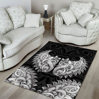 New Zealand Ta Moko Area Rug Aotearoa Maori Chest Tattoo Black LT14 - Polynesian Pride
