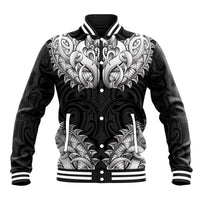 New Zealand Ta Moko Baseball Jacket Aotearoa Maori Chest Tattoo Black LT14 Unisex Black - Polynesian Pride