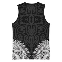 New Zealand Ta Moko Basketball Jersey Aotearoa Maori Chest Tattoo Black LT14 - Polynesian Pride