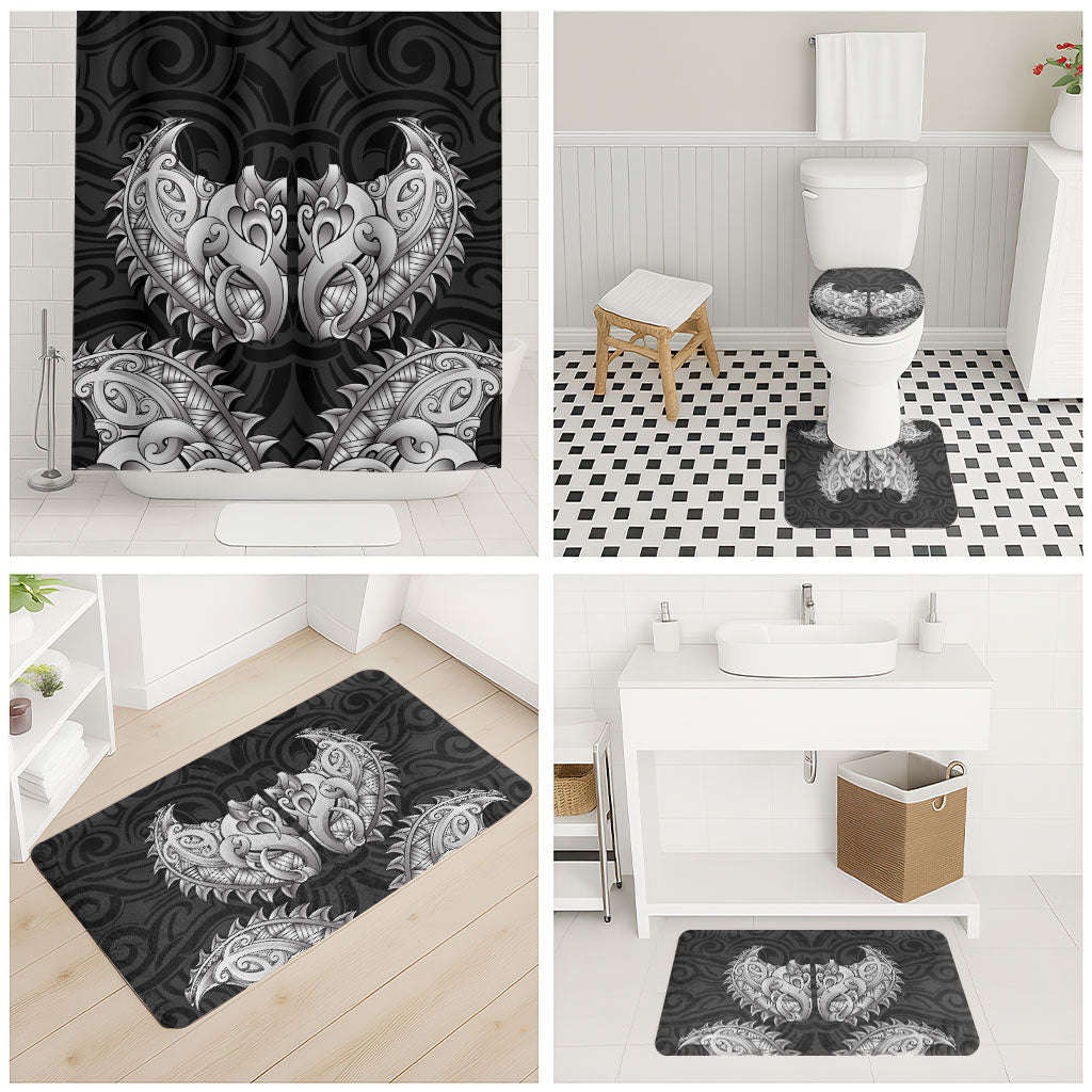 New Zealand Ta Moko Bathroom Set Aotearoa Maori Chest Tattoo Black LT14 - Polynesian Pride