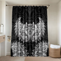 New Zealand Ta Moko Bathroom Set Aotearoa Maori Chest Tattoo Black LT14 Shower Curtain Only Black - Polynesian Pride