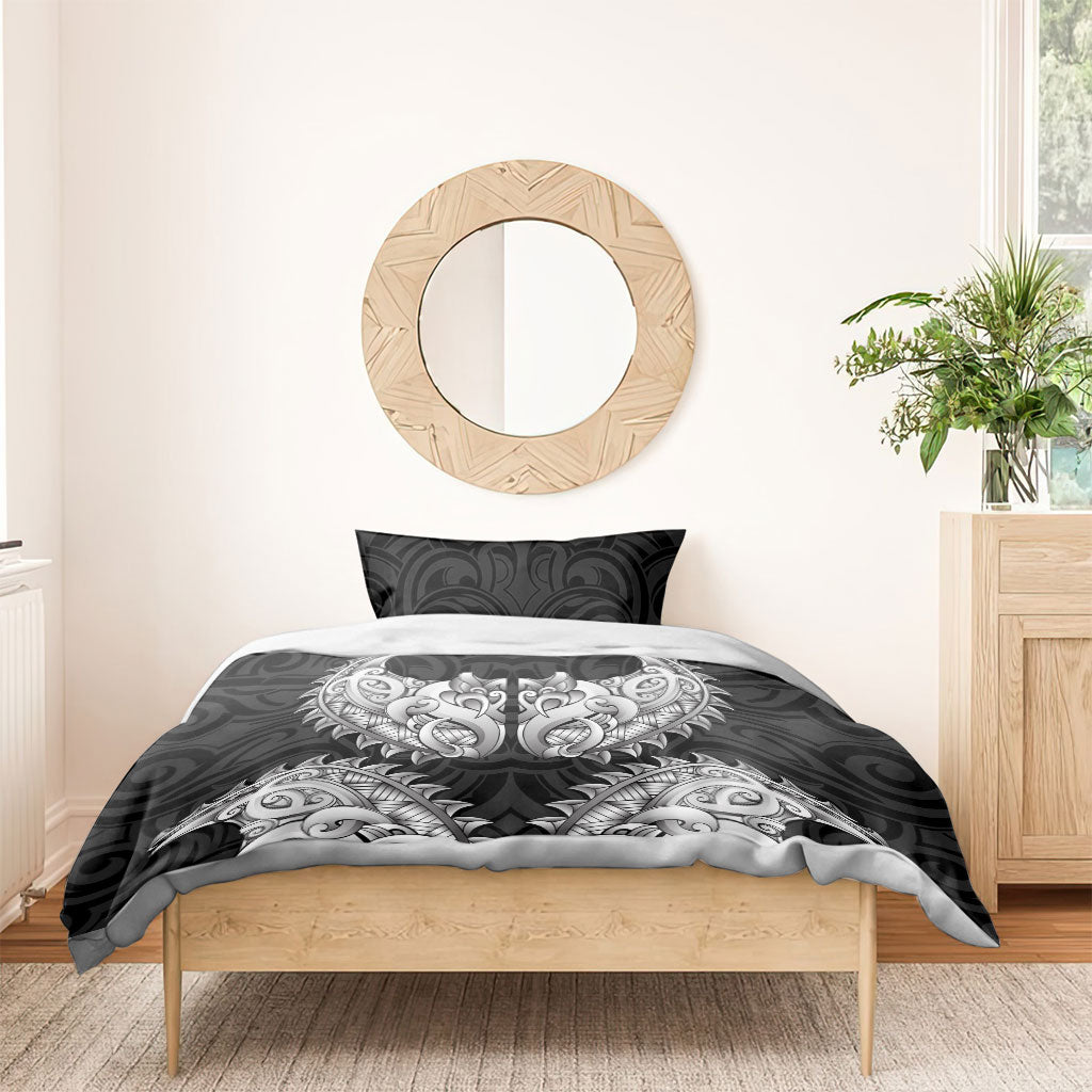 New Zealand Ta Moko Bedding Set Aotearoa Maori Chest Tattoo Black LT14 - Polynesian Pride
