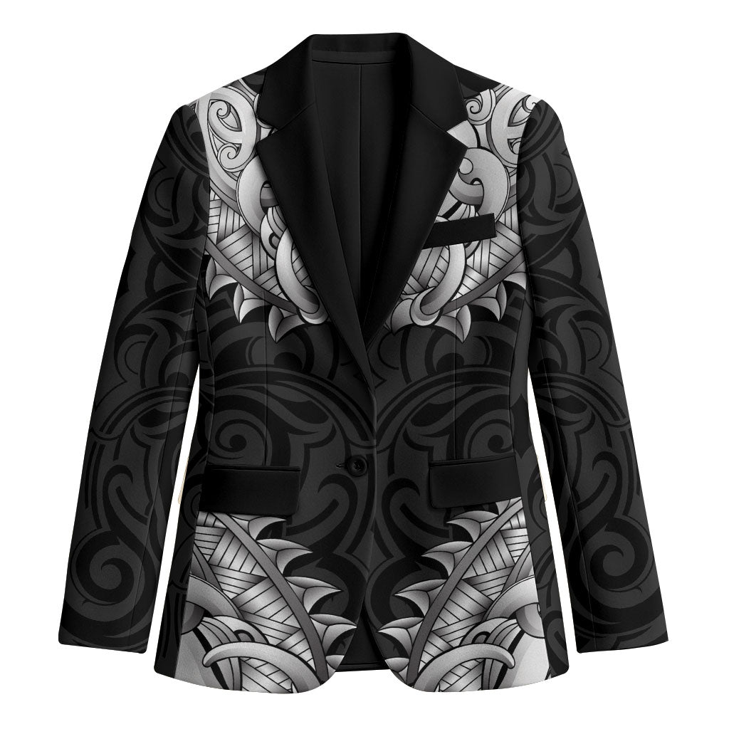 New Zealand Ta Moko Blazer Aotearoa Maori Chest Tattoo Black LT14 Unisex Black - Polynesian Pride