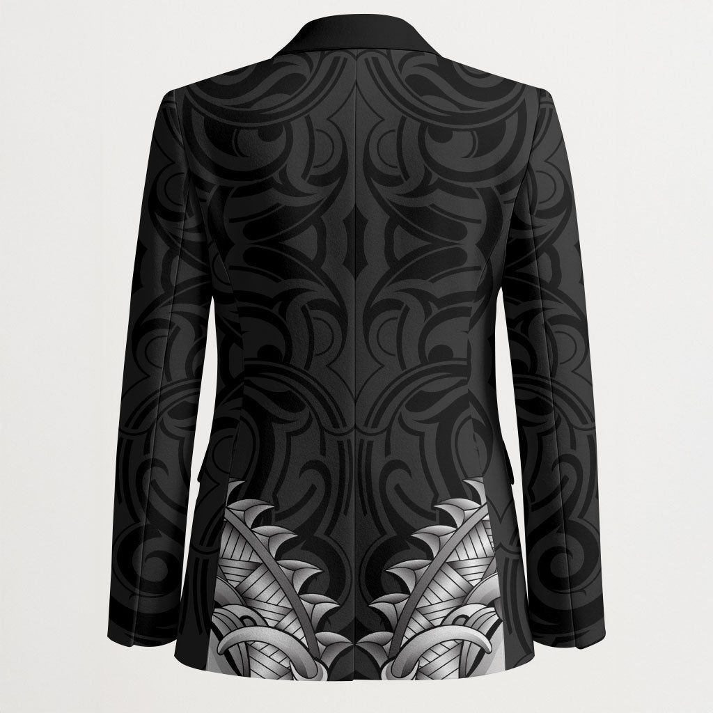 New Zealand Ta Moko Blazer Aotearoa Maori Chest Tattoo Black LT14 - Polynesian Pride