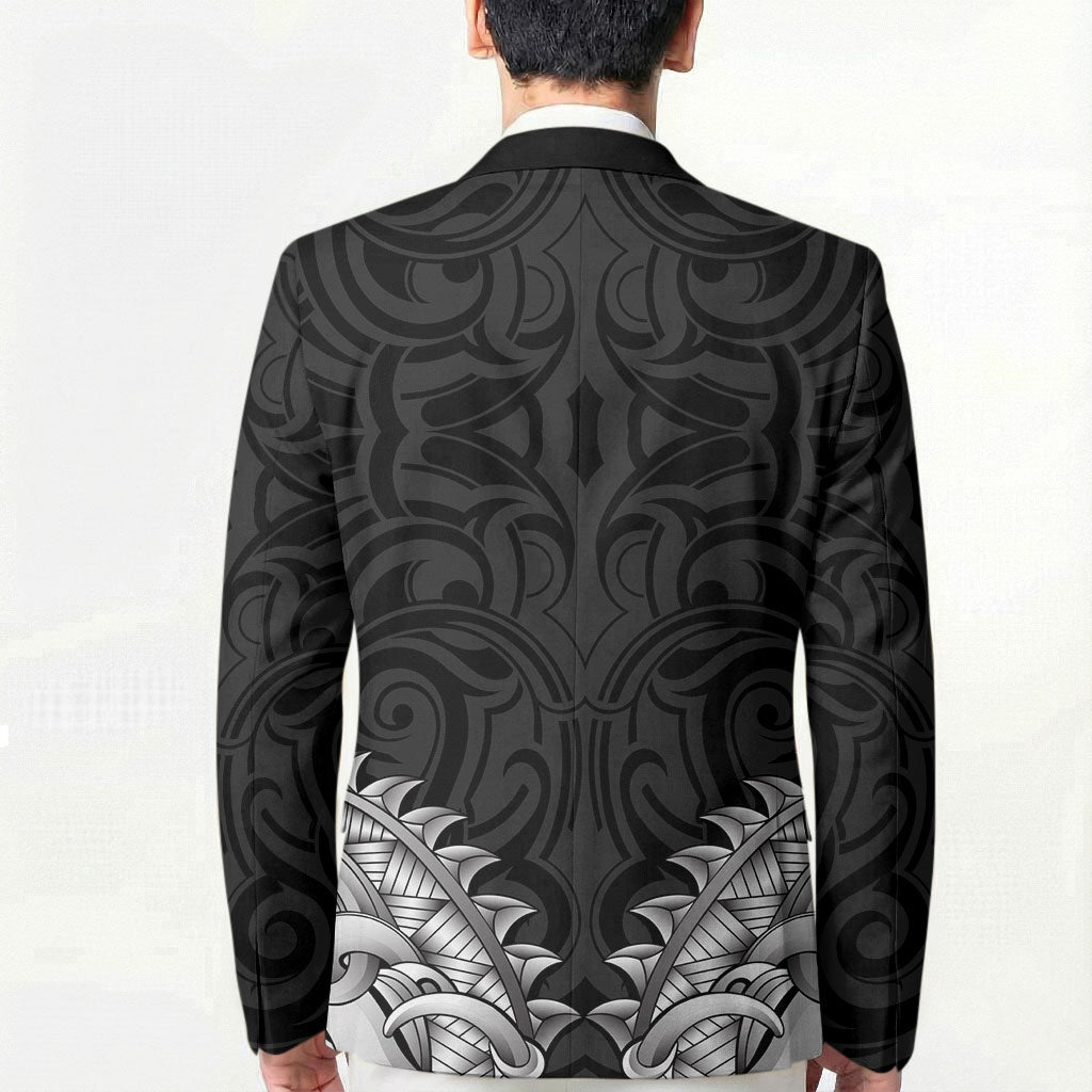 New Zealand Ta Moko Blazer Aotearoa Maori Chest Tattoo Black LT14 - Polynesian Pride