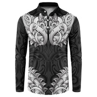 New Zealand Ta Moko Button Sweatshirt Aotearoa Maori Chest Tattoo Black LT14 Black - Polynesian Pride