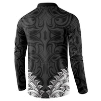 New Zealand Ta Moko Button Sweatshirt Aotearoa Maori Chest Tattoo Black LT14 - Polynesian Pride