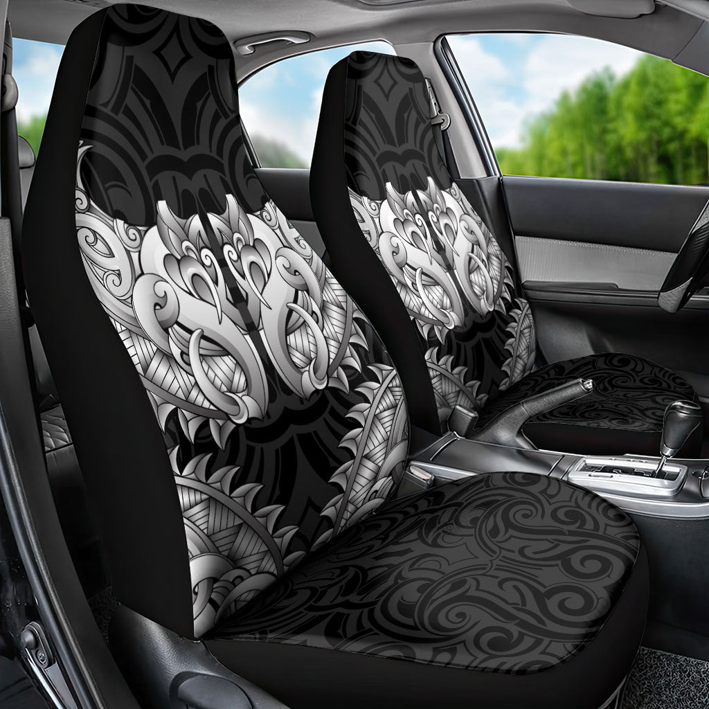New Zealand Ta Moko Car Seat Cover Aotearoa Maori Chest Tattoo Black LT14 - Polynesian Pride