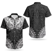 New Zealand Ta Moko Couples Matching Off Shoulder Maxi Dress and Hawaiian Shirt Aotearoa Maori Chest Tattoo Black LT14 - Polynesian Pride