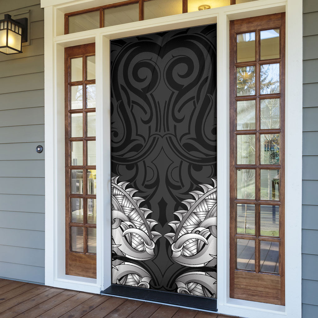 New Zealand Ta Moko Door Cover Aotearoa Maori Chest Tattoo Black LT14 - Polynesian Pride