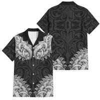 New Zealand Ta Moko Family Matching Puletasi and Hawaiian Shirt Aotearoa Maori Chest Tattoo Black LT14 Dad's Shirt - Short Sleeve Black - Polynesian Pride