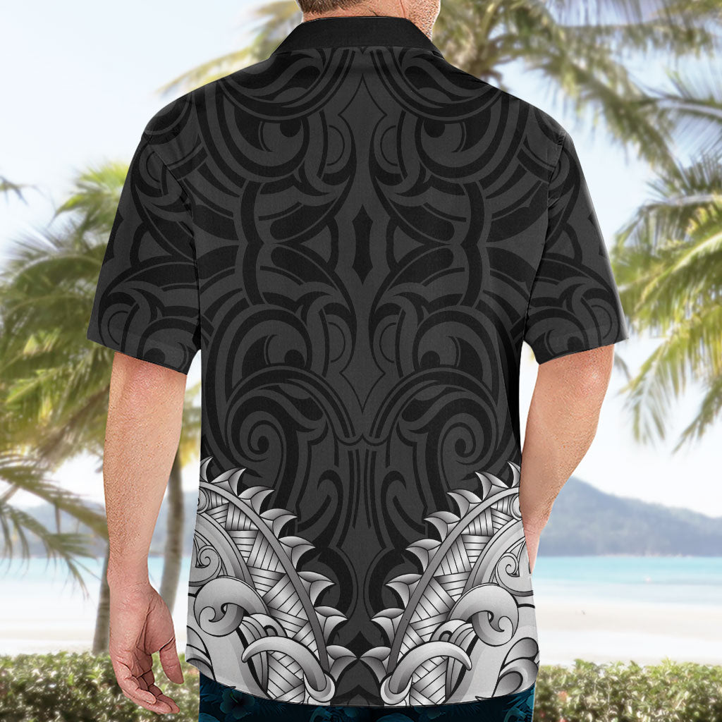 New Zealand Ta Moko Hawaiian Shirt Aotearoa Maori Chest Tattoo Black LT14 - Polynesian Pride