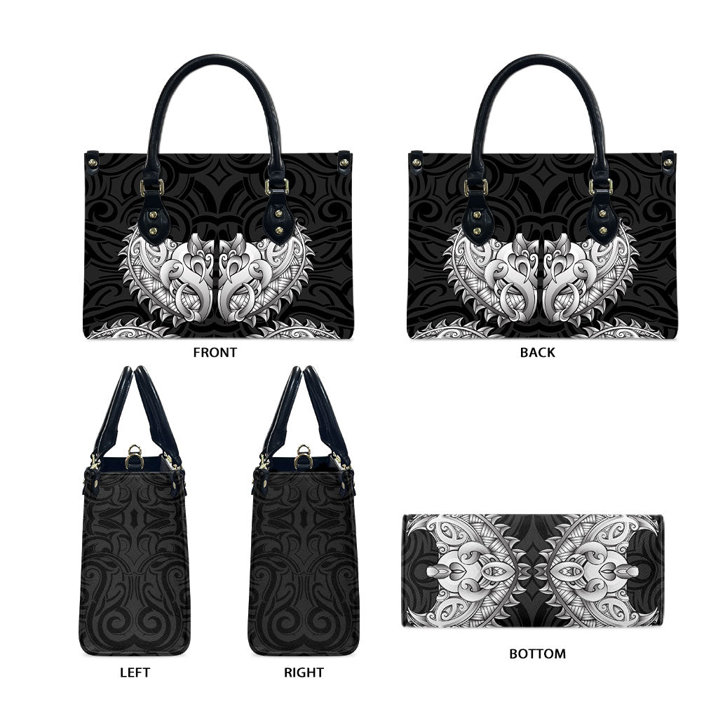 New Zealand Ta Moko Leather Bag Aotearoa Maori Chest Tattoo Black LT14 - Polynesian Pride