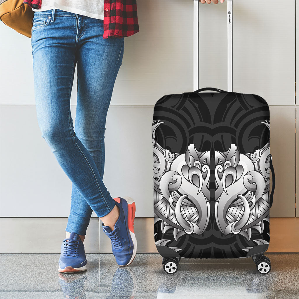 New Zealand Ta Moko Luggage Cover Aotearoa Maori Chest Tattoo Black LT14 - Polynesian Pride