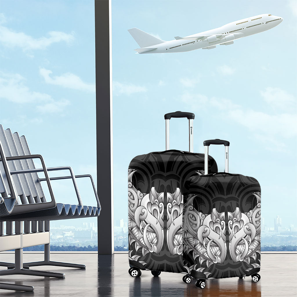 New Zealand Ta Moko Luggage Cover Aotearoa Maori Chest Tattoo Black LT14 - Polynesian Pride