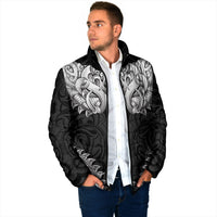 New Zealand Ta Moko Padded Jacket Aotearoa Maori Chest Tattoo Black LT14 - Polynesian Pride