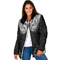 New Zealand Ta Moko Padded Jacket Aotearoa Maori Chest Tattoo Black LT14 Women Black - Polynesian Pride