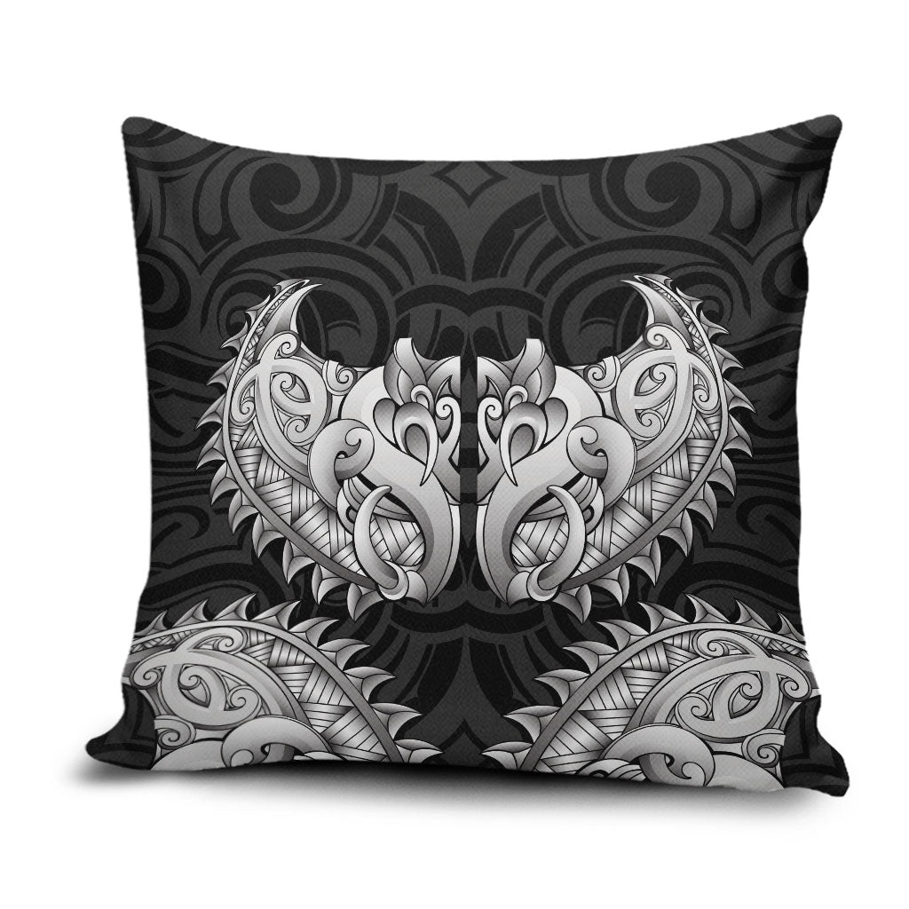 New Zealand Ta Moko Pillow Cover Aotearoa Maori Chest Tattoo Black LT14 Black - Polynesian Pride