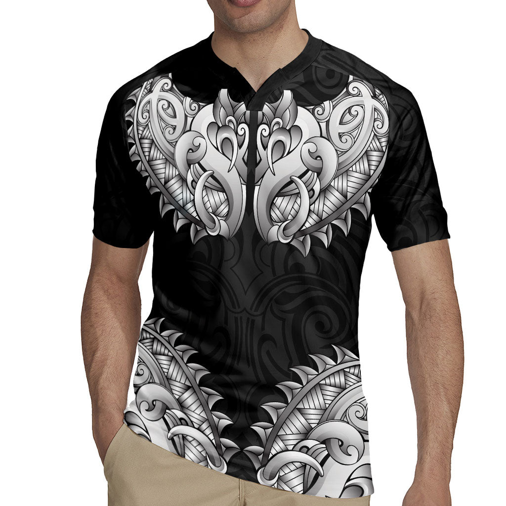 New Zealand Ta Moko Rugby Jersey Aotearoa Maori Chest Tattoo Black LT14 - Polynesian Pride