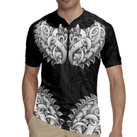 New Zealand Ta Moko Rugby Jersey Aotearoa Maori Chest Tattoo Black LT14 - Polynesian Pride