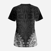 New Zealand Ta Moko Scrub Top Aotearoa Maori Chest Tattoo Black LT14 - Polynesian Pride