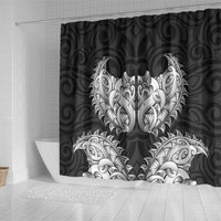 New Zealand Ta Moko Shower Curtain Aotearoa Maori Chest Tattoo Black LT14 - Polynesian Pride