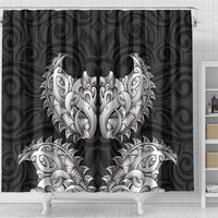 New Zealand Ta Moko Shower Curtain Aotearoa Maori Chest Tattoo Black LT14 - Polynesian Pride