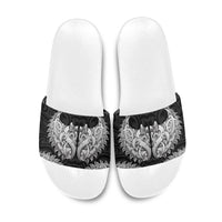 New Zealand Ta Moko Slide Sandals Aotearoa Maori Chest Tattoo Black LT14 Black - Polynesian Pride