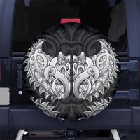 New Zealand Ta Moko Spare Tire Cover Aotearoa Maori Chest Tattoo Black LT14 No hole Black - Polynesian Pride