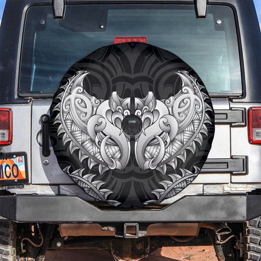 New Zealand Ta Moko Spare Tire Cover Aotearoa Maori Chest Tattoo Black LT14 Black - Polynesian Pride