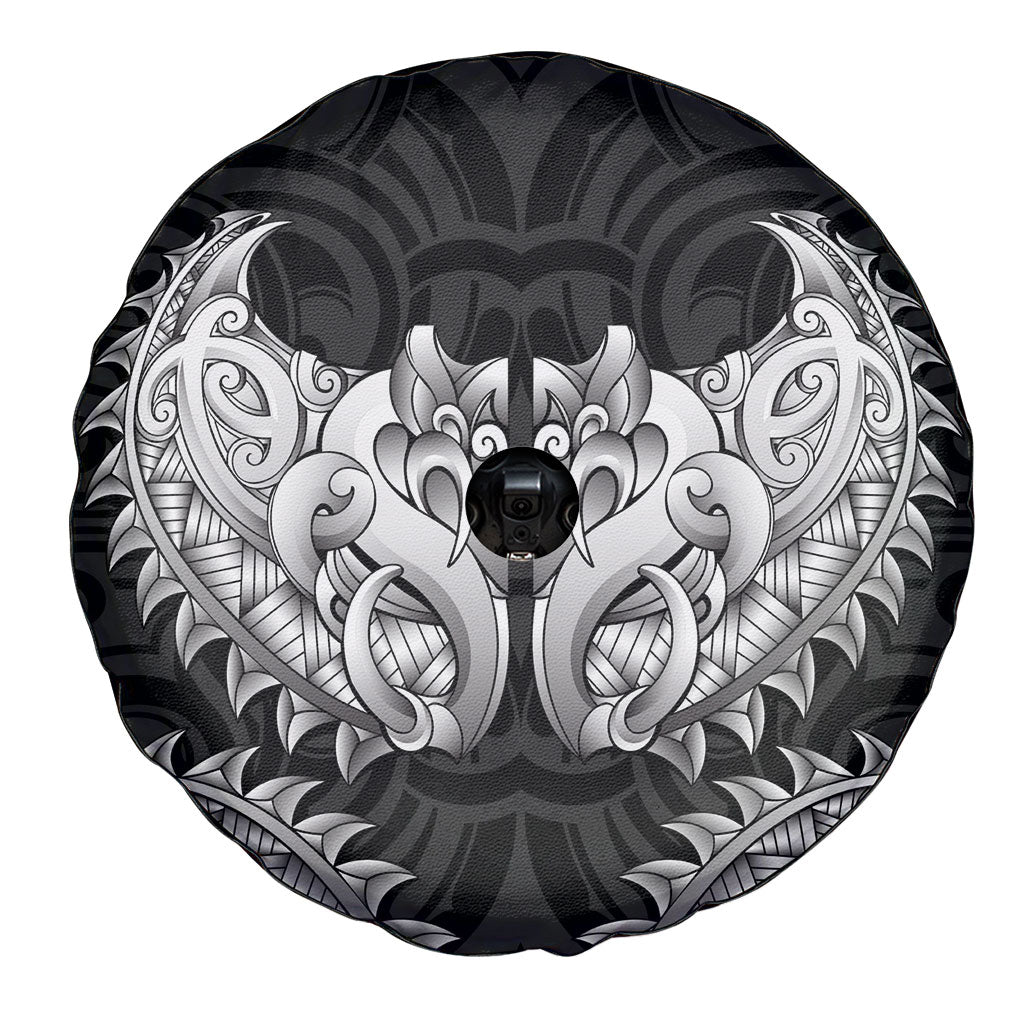 New Zealand Ta Moko Spare Tire Cover Aotearoa Maori Chest Tattoo Black LT14 - Polynesian Pride