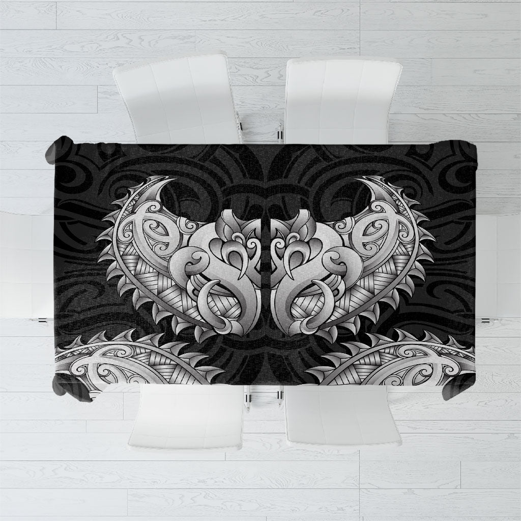 New Zealand Ta Moko Tablecloth Aotearoa Maori Chest Tattoo Black LT14 Black - Polynesian Pride