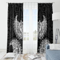New Zealand Ta Moko Window Curtain Aotearoa Maori Chest Tattoo Black LT14 - Polynesian Pride