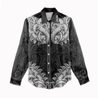 New Zealand Ta Moko Women Casual Shirt Aotearoa Maori Chest Tattoo Black LT14 - Polynesian Pride