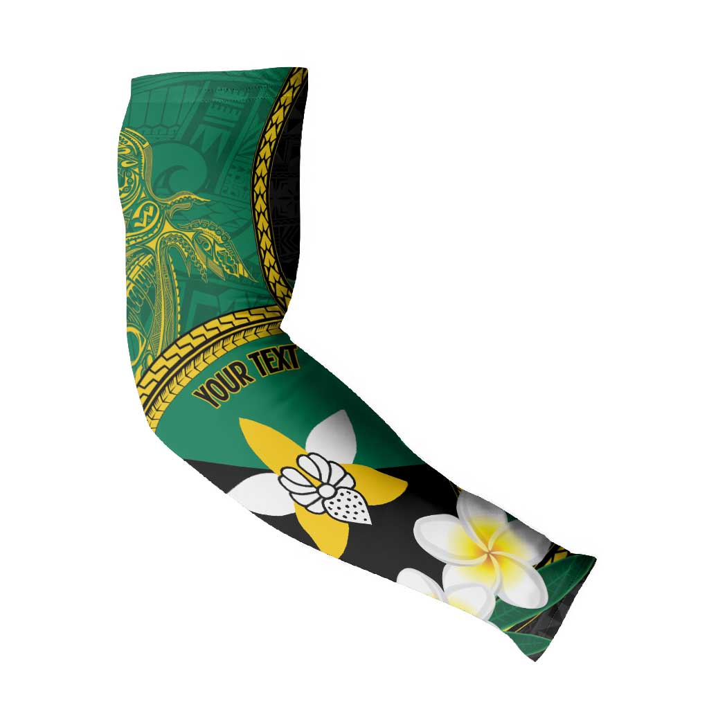 Personalised PNG Enga Provins Arm Sleeves Papua New Guinea Plumeria Melanesian Pattern - Polynesian Pride