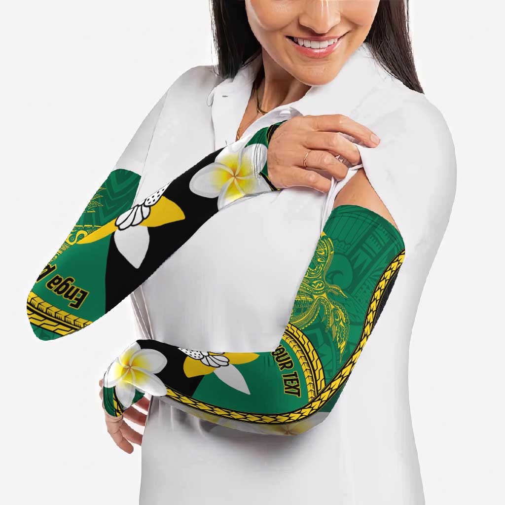 Personalised PNG Enga Provins Arm Sleeves Papua New Guinea Plumeria Melanesian Pattern - Polynesian Pride