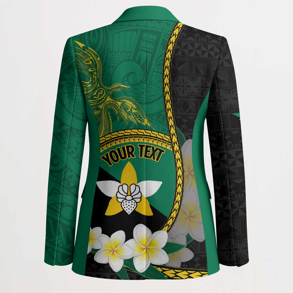 Personalised PNG Enga Provins Blazer Papua New Guinea Plumeria Melanesian Pattern - Polynesian Pride