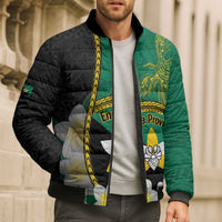 Personalised PNG Enga Provins Bomber Puffer Jacket Papua New Guinea Plumeria Melanesian Pattern - Polynesian Pride