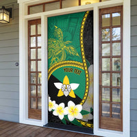 Personalised PNG Enga Provins Door Cover Papua New Guinea Plumeria Melanesian Pattern - Polynesian Pride