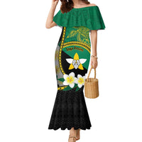 Personalised PNG Enga Provins Family Matching Mermaid Dress and Hawaiian Shirt Papua New Guinea Plumeria Melanesian Pattern - Polynesian Pride