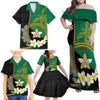 Personalised PNG Enga Provins Family Matching Off Shoulder Maxi Dress and Hawaiian Shirt Papua New Guinea Plumeria Melanesian Pattern - Polynesian Pride